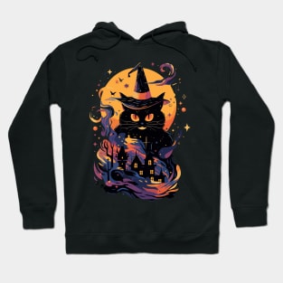 Colorful Mystical Black Cat Hoodie